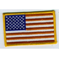 Stock Am Flag Patch W/Gold Border (3.5" X 2")